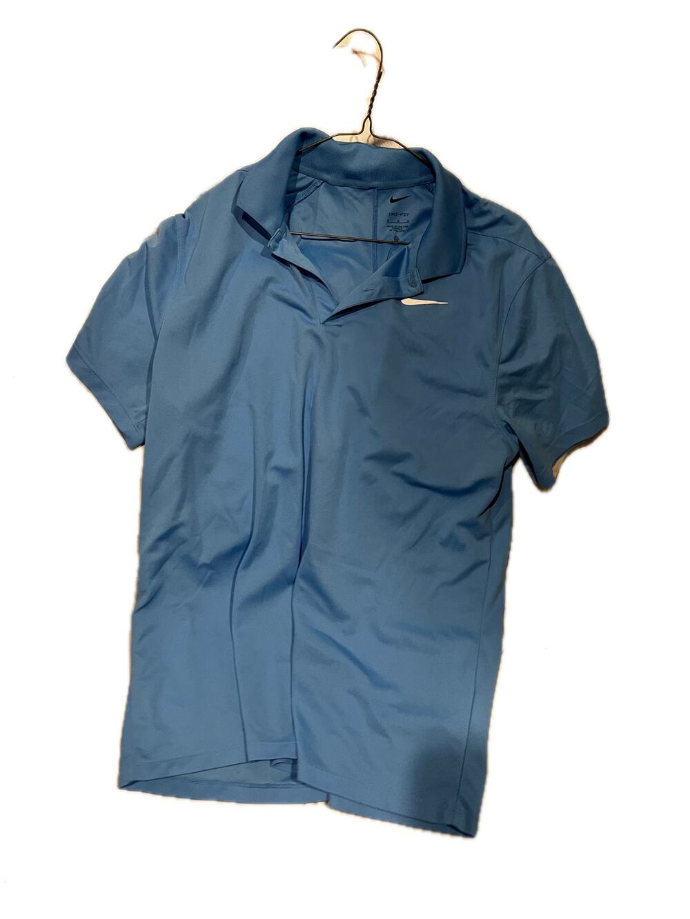 Nike Dri-Fit Light Blue Golf Shirt, Men's Med